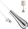 FENGRUI 1 Pcs Bathroom Pull Cord Handle Teardrop Chrome Pull String Switch,1.5m White Nylon Extension Replacement Pull Cord Light for Bathroom Toilet Light Ceiling Lights Fan Switch