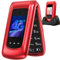 4G Senior Mobile Phone Simple for Elderly, Basic Cell Phone with Large Buttons, Flip Phone, Unlocked Senior Mobile Phone with 2.4 Color Display | SOS Button | FM Radio | Torch |1000mAh Battery (Red)