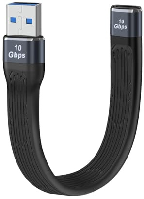 YINGAYOU Prolunga USB Piatta Maschio Femmina 10Gbps Cavo USB A Maschio C Femmina Piatto 100 W 20 V 5 A Supporta Audio & Video 4K@60Hz, per Telefoni, Laptop, PC (A a C, 13 cm)