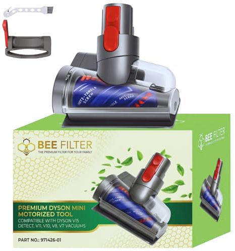 Dyson Mini Motorized Brush Head - Pet Hair Removal Vacuum Attachment for Dyson V7 V8 V10 V11 V15 Vacuum Cleaners, Mini Hair Screw Tool for Carpeted Stairs, Couch Cushions, Upholstery & Car Carpet