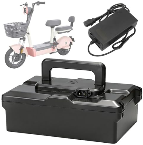ZXLLAFT Batterie au Lithium 48 V 30 Ah 25 Ah 15 Ah 10 Ah Batterie de Remplacement 48 V Batteries pour Scooter électrique 20 Ah Batteries Rechargeables pour Moto avec Chargeur,48v30ah