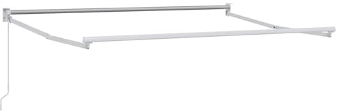 Xhnifbn Toldo con brazo articulado, estructura extensible manual de aluminio y acero para terraza y balcón, marco estable de manivela, color blanco, 2,5 x 2 m