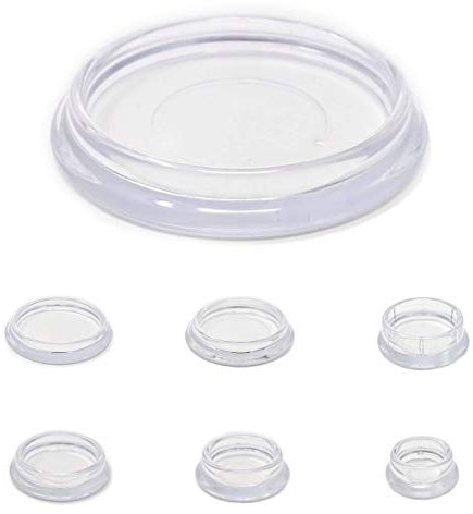 Furniture Cups. Carpet Protectors for Round Furniture Legs. Made in Germany (Clear, 23mm Inside Diameter - Please See Second Image Before Ordering This Size, Pack of 4)