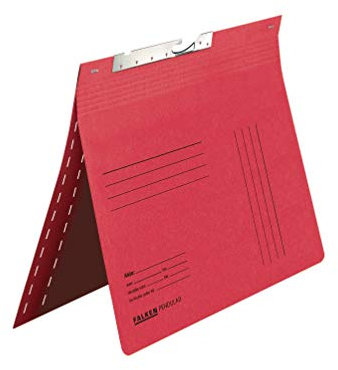 Original Falken 25er Pack Pendular Pendelhefter. Made in Germany. Aus Recycling-Karton Zweifalz mit kaufmännischer Heftung sowie Behördenheftung und Schlitzstanzung für DIN A4 rot Hefter