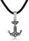 DonDon Herren Lederkette Leder Halskette 50 cm mit Edelstahl Anhänger Anker maritim