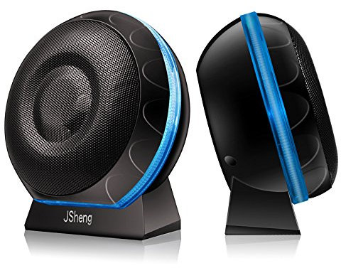 TuToy 3,5 Mm + USB Dual HiFi Stereo Bass Desktop Speaker Mini-Sound-Box Mit Hintergrundbeleuchtung - Schwarz