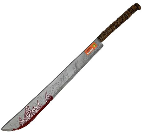 Halloween Blooded Machete 65CM | Scary Machete Prop for Halloween Costumes, Horror Decorations, and Haunted House Setups | Realistic Bloody Machete for Zombie, Killer, and Horror Themed Parties