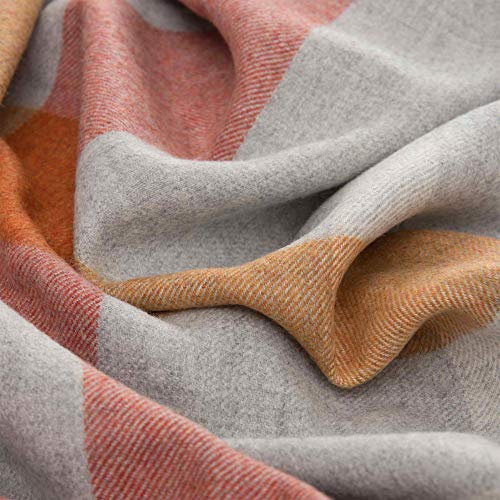 Lorenzo Cana - Luxus Alpakadecke aus 100% Alpaka Wolle vom Babyalpaka, flauschig weiche Decke, Hellbraun beige rot, Wohndecke Sofadecke Tagesdecke Kuscheldecke - 96284
