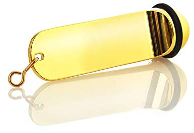 Schlüsselanhänger Hotelschlüssel Hotel Pension Schlüssel Anhänger Goldoptik mit Gummiring 11 cm Key Tag gravierbar