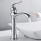 Modern Mono Tall Basin Mixer Tap Solid Brass Bathroom Sink Mixer Taps Monobloc Chrome Counter Top Hot and Cold Faucet