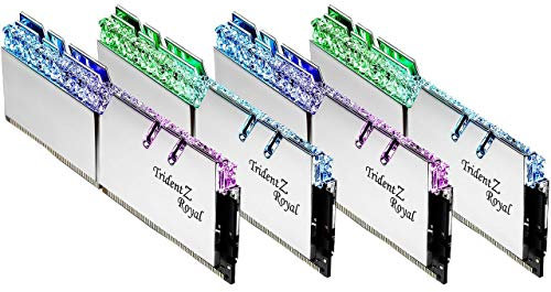G.Skill 32Go DDR4 Trident Z Royal Argent 3200 MHz PC4-25600 CL16 1.35V Quad Channel Kit (4x8go)