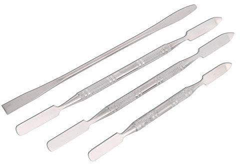 4Pcs Professional Stainless Steel Makeup Mixing Spatula Tool Set Depotting Spatula Stirring Metal Rod