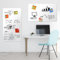 70x60cm Schadstofffreie Magnet-Tafelfolie - PVC-Frei - Tafel für Kinder - Kreidetafel Wandtafel - selbstklebend - inkl. Kreidestift + Magnete (weiß)