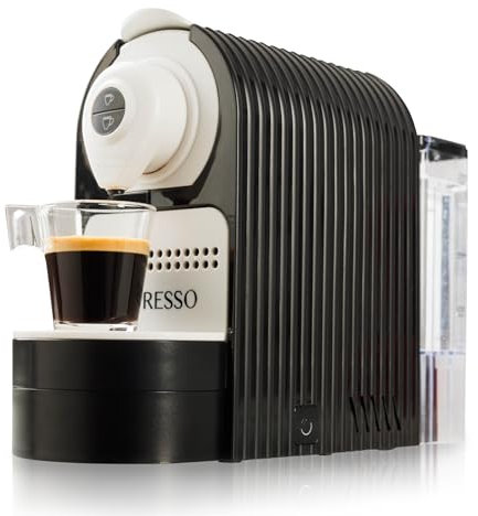 Mixpresso Cafetera espresso negra – Cafetera compacta de 1400 W, compatible con cápsulas Nespresso OriginalLine, operación de un solo toque, bomba italiana de 19 barras, tanque de agua de 26 onzas