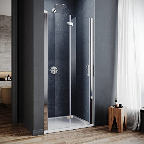 ELEGANT 700mm Bifold Shower Door Frameless Shower Enclosure Reversible Folding Bathroom Glass Cubicle Door