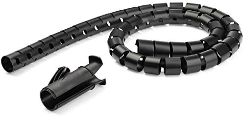 StarTech 1,5m Kabelbündelschlauch, Spiral, 45mm, Schwarz (CMSCOILED3) | Kabel-Organizer, Kabelmanagement, erweiterbar, flexibel, Polyethylen, Einfädelwerkzeug