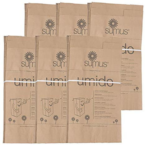 6 confezioni di Sacchetti di carta per umido e organico biodegradabili e compostabili (30 X 20) - 8 litri - 300 sacchetti Bio…