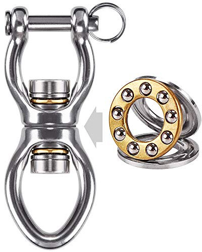 Dolibest Drehwirbel Hängesessel, Schaukel Wirbel Lager Schwerlast Edelstahl 360 Drehbar Boxsack Seilwirbel Anhängung ösenhaken für Yoga, Ellipsen Form Offene