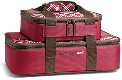 Rachael Ray Insulated Casserole Carrier with Dish Storage, Hot Cold Food Carrier, Delivery Bag, Insulated Food Bag, Casserole Carrier Bag Insulated