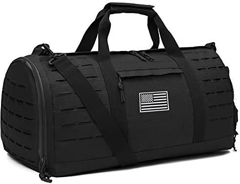 QT&QY 40L MilitäRische Taktische Seesack FüR MäNner Sport Tasche Fitness Tasche Reisetasche Trainingstasche Mit Schuhfach Basketball FußBall Weekender Tasche