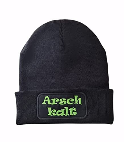 Generisch Warme Beanie Mütze, Bestickt Arsch kalt (Grün)