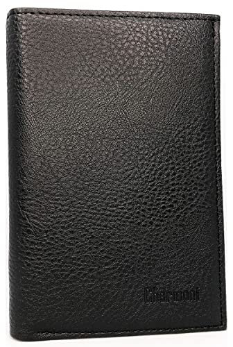 Charmoni - GC101 - Grand Classique Portefeuille Homme Porte Carte Crédit Visite Monnaie en Cuir Synthétique (Noir 101)