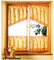 heimtexland ® Scheibengardine Set 4-teilig Fensterdekoration Flügelfenster Bistrogardine Blumen Gardine Landhaus Typ61 Gelb Terra