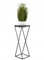 HowHomely Blumenständer Metall 70 cm Hoch - Blumenhocker mit Schwarz MDF-Platte auf Robuste Ständer - Pflanzenständer im Loft-Stil für die Innendekoration