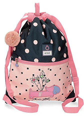 Enso Friends Together Mochila Saco Con Cremallera Rosa 35x46 cms Poliéster