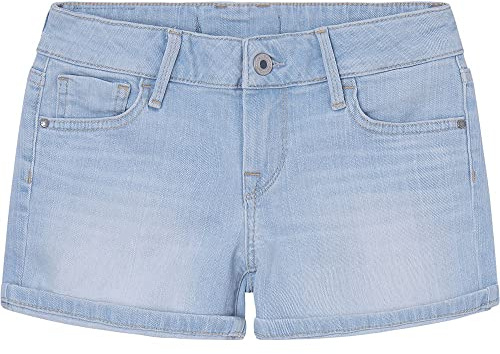 Pepe Jeans Mädchen Klassische Shorts Foxtail, Blau (Denim-pe0), 16 Jahre