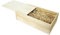 HW HOLZKISTEN-WELT Weinkiste Schiebedeckel Holzwolle Teiler 2 Flaschen 36x19,5x11,5cm - Holzkiste Weinbox Weinverpackung Kiste Deckel