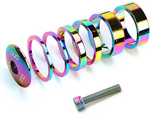 WLDOCA MTB Bike Stem Top Cap Regenbogen Fahrrad Headset Top Cap Fahrradgabelring Abstandshalter 28.6mm 2mm 5mm 10mm,A,1