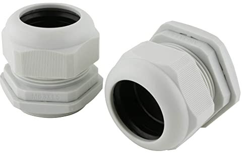 SeKi 10 x Cable Glands M63 37-44 mm, Waterproof IP67 Metric Cable Gland, Grey (RAL7035), Also Suitable for PG48
