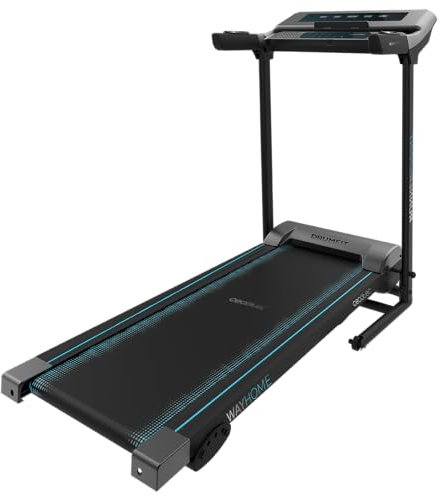 Cecotec Faltbares Laufband DrumFit WayHome, Neigung, Massagegürtel, Hanteln und Schaumstoffstangen, 1-18 km/h, 12 Programme, Breite Lauffläche