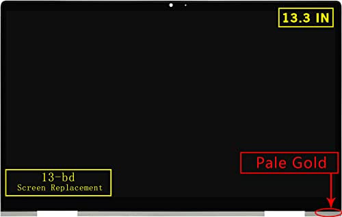 GBOLE 13.3 Replacement for HP Envy x360 13-bd 13-bd1xxx 13-bd0063dx 13m-bd0023dx FHD 1080P IPS LCD Display Touch Screen Digitizer Assembly Bezel with Control Board 30Pin Non-OLED (Pale Gold)