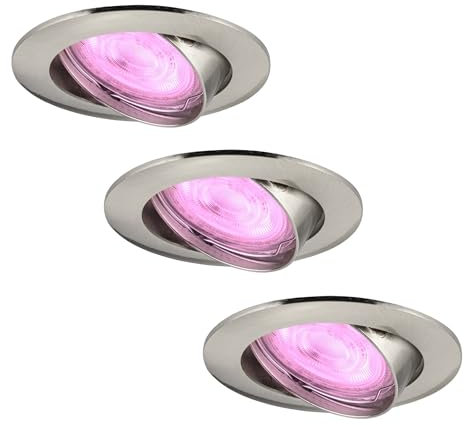 Ledvion - 3X SMART LED Einbaustrahler Amsterdam, Edelstahl, Dimmbar, Rund, RGBWW, 2 Jahre Garantie