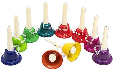 Betzold Musik - Glocken mit Einmalanschlag - bunt Stopp-Funktion mit Notennamen für Kinder