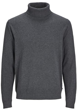 JACK & JONES Jjebasic Knit Roll Neck Noos Jersey de Punto, Gris Oscuro, XL para Hombre