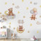 Baby Boo! Wandtattoo Kinderzimmer, Bär auf Wolke Mond und Luftballons, Kinderzimmer Deko, Babyzimmer Deko, Wandsticker Kinderzimmer, Wandaufkleber Kinderzimmer, PVC, Wanddeko (90 x 30 cm)