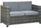 Outsunny Poly-Rattan Sofa mit Kissen 2-Sitzer Garten Loungesofa Metall Polyester Grau 130 x 70 x 80 cm