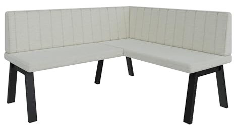 FURNISTAR Eckbank Akiko Metal A - Eckbankgruppe für Ihrem Esszimmer, Küche modern, Sitzecke, Essecke. Perfekt für Küche, Büro und Rezeption. Solide und Starke Verarbeitung. (168x142-Rechts-Inari22)