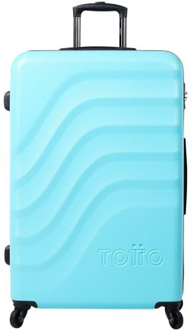 TOTTO - Maleta Rígida Grande Limpet Shell, Modelo Bazy, 51.8 x 78.8 x 30 cm, Capacidad 98 L, Alta Resistencia a Impactos, Ruedas 360º, Manija Telescópica, Correas Internas, Candado TSA, Color Azul