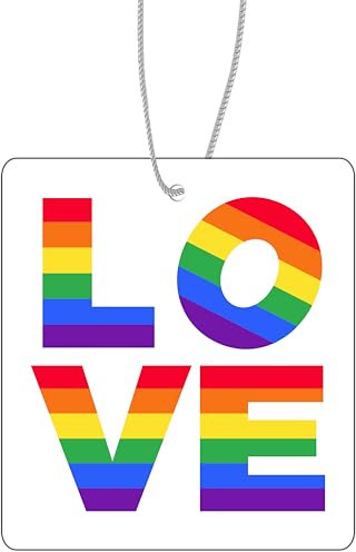 CME.Promo 2x Duftbaum mit LOVE LGBTQ Motiv, Auto Duftspender, Duftbaum Auto tuning, Lufterfrischer, Duftanhänger Auto, Duftbaum Set Auto