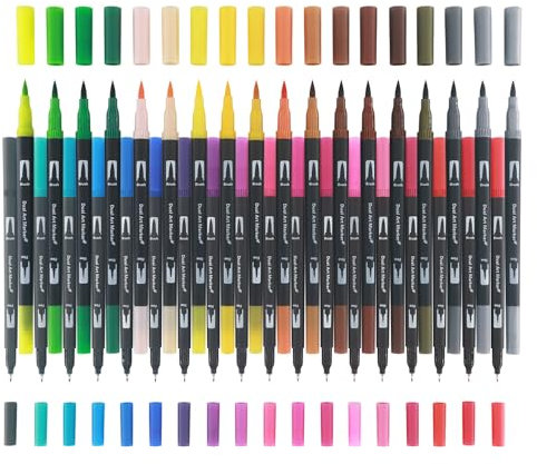 CANVASTRA Marker für Malbücher für Erwachsene, kein Ausbluten, Dual-Pinsel-Marker mit feiner und Pinselspitzen, 36 Farben, Kunstbedarf zum Zeichnen, Kalligraphie, Skizzieren