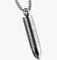 Generic Stylish Secret stash Bullet Pendant with the Lord’s Prayer printed around a Christian Cross, Silver