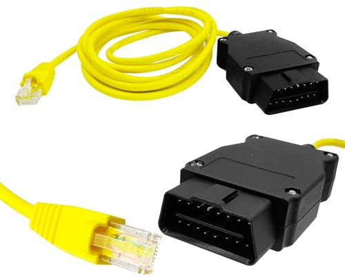 LUCTHY Ethernet-zu-OBD-Schnittstellenkabel, kompatibel mit BMW, langlebig, ENET 2N Codierung, F-Serie, Einzelmodul-Programmiermodule, versteckt ENET-Datenleitung, E-sys-Icom-Draht für