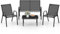GOPLUS 4 teiliges Gartenmöbel Set, inkl. 2 einzelne Gartenstühle, 1 doppelter Gartenstuhl & 1 Couchtisch, Balkonmöbel Set, Sofagarnitur Sitzgruppe für Balkon Garten Terrasse
