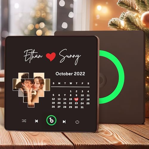 Personalisierter Spotify Fotomagnet Personalisierte Album Musik Kühlschrankmagnet Selbst Gestalten können Lieder Spielen Dekoration Geschenk für Paare Weihnachten Valentinstag, 4.0 Verbessert