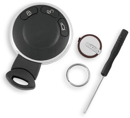For BMW Mini Cooper Key 2007 - 2014 3 Buttons Car Key Fob Case with Rechargeable Battery VL2020 and Screwdriver Key Ring