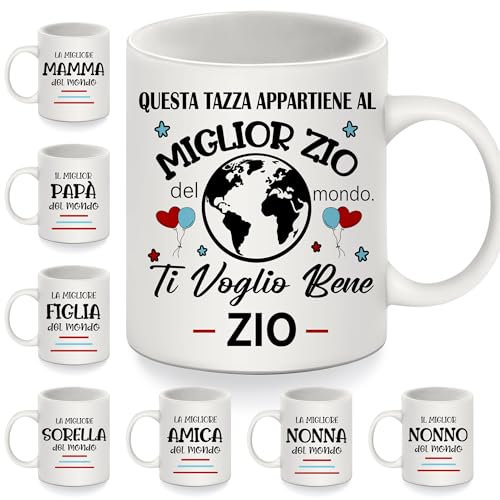 Bommex Questa tazza appartiene al miglior zio del mondo Tazza per zio da nipote Compleanno Festa del papà Ringraziamento Regalo di Natale Zio Tazzine da caffè(zio-2)